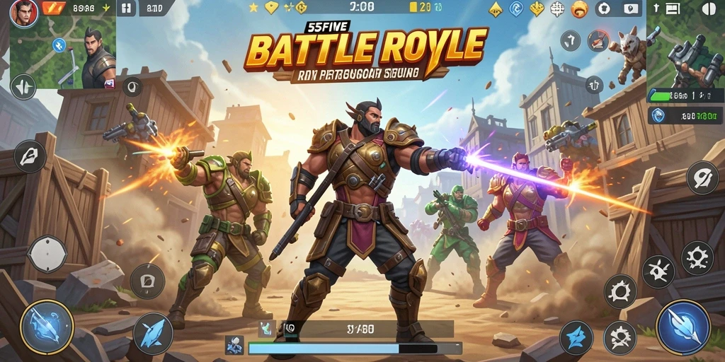 Tangkapan layar menampilkan keseruan pertandingan Battle Royale.
