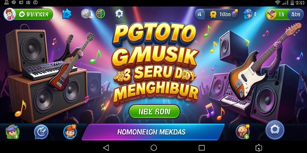 Screenshot gameplay PGTOTO menampilkan pemain mengikuti irama musik.