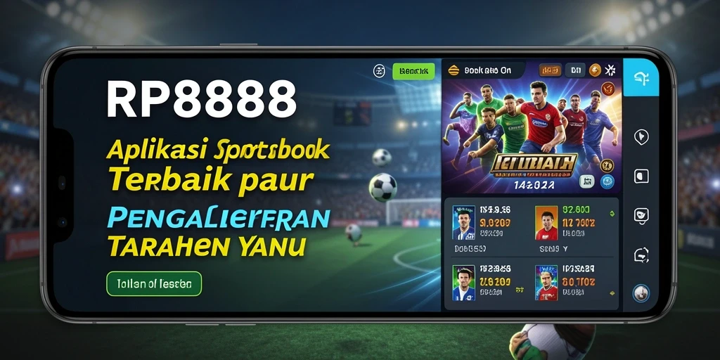 Tampilan utama RP8888 dengan informasi dan opsi taruhan olahraga.