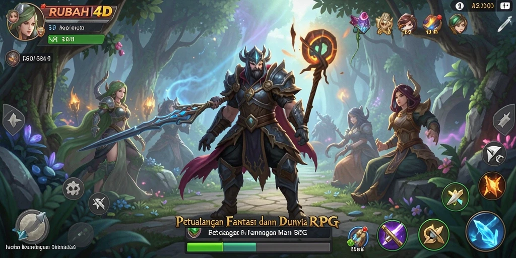 Tangkapan layar utama RUBAH4D menampilkan aksi seru gameplay RPG.